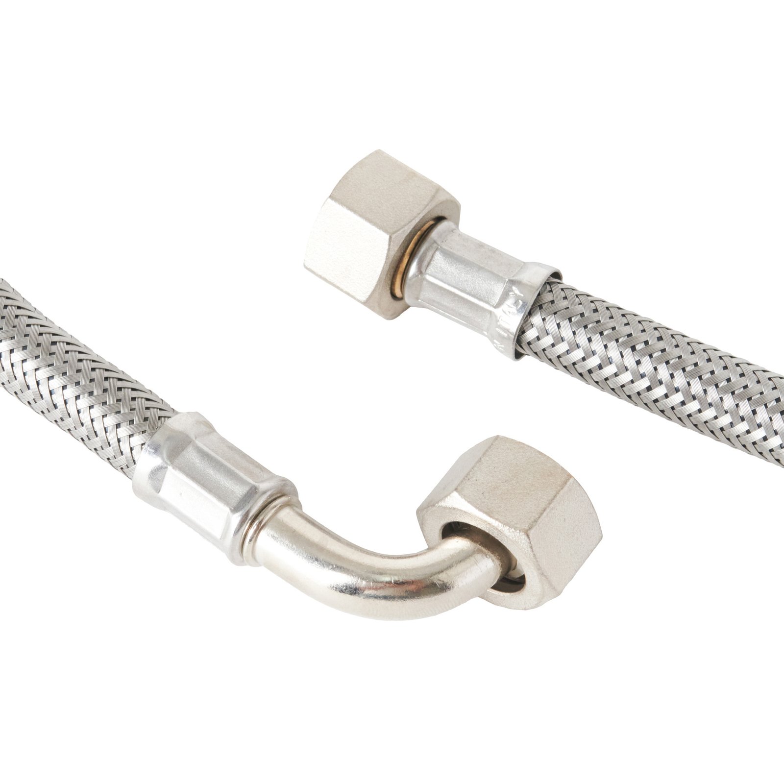 S. STEEL FLEX PIPE 150 cm 3/8 FF WITH 1 CONICAL ELBOW - Image 2