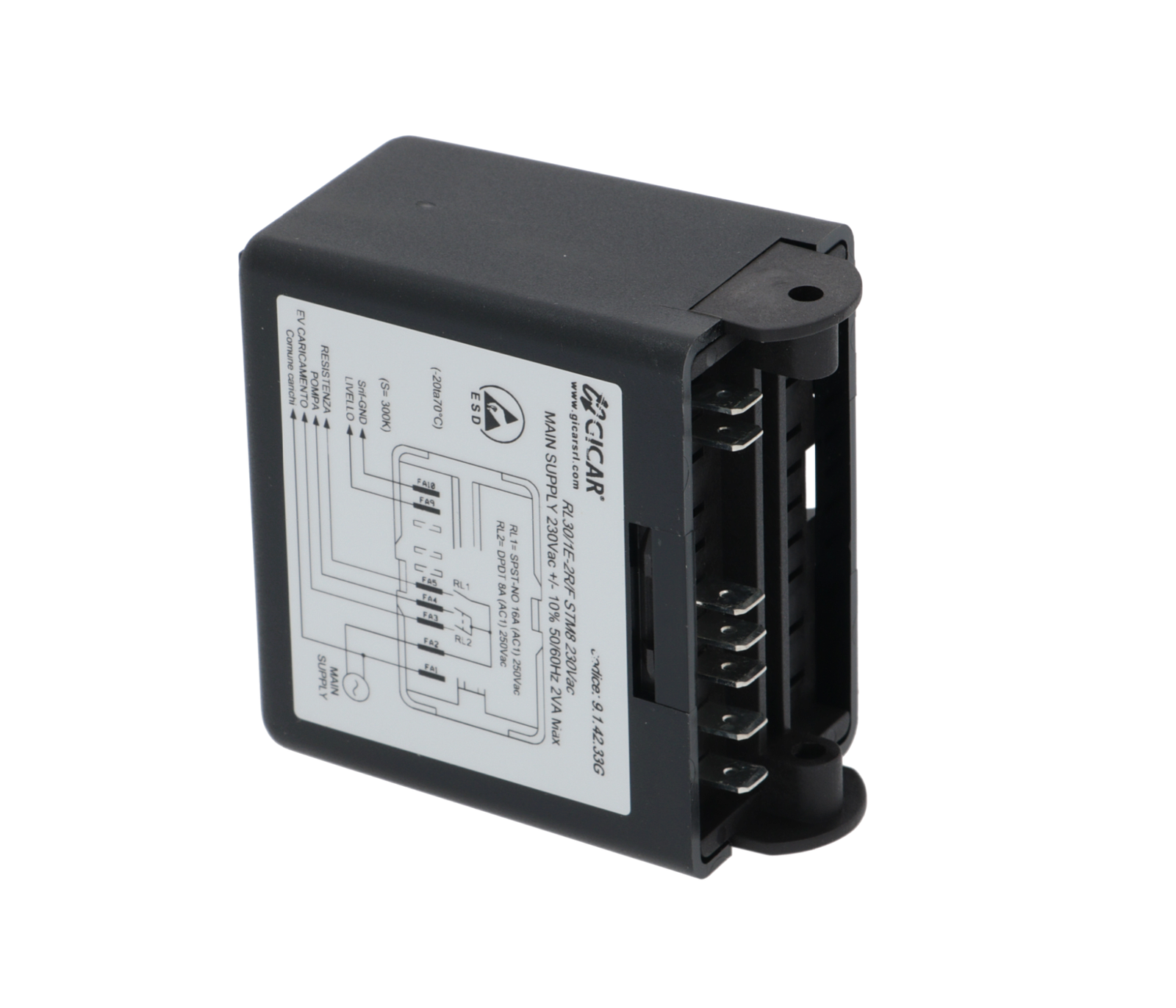 GICAR LEVEL REGULATOR RL30/1E-2R/F STM8 230Vac 50/60 Hz 2 VA Max - Image 2