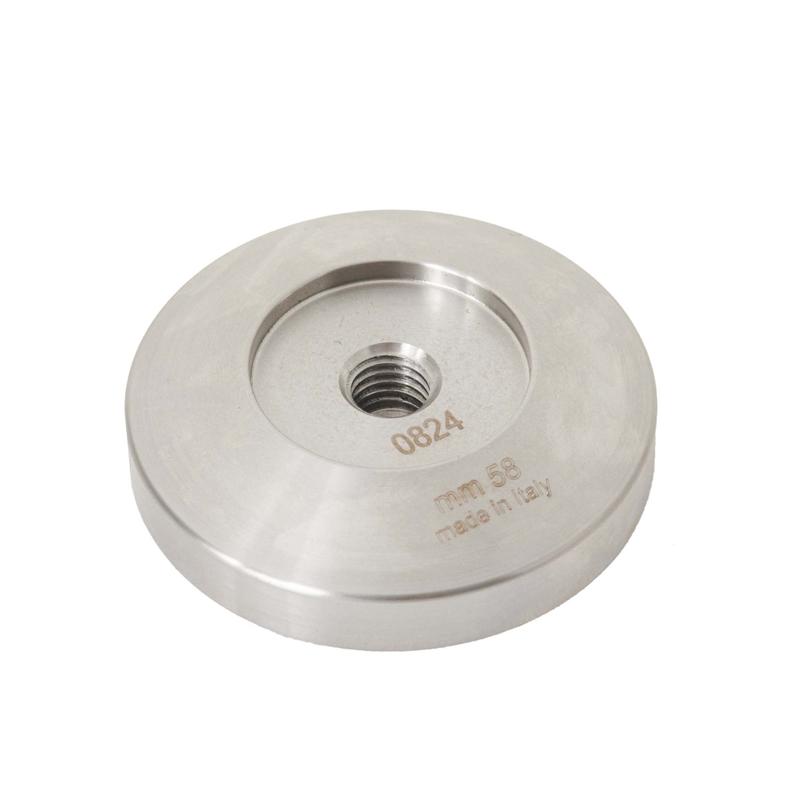 VIA CREMA FLAT TAMPER BASE 58 mm - STAINLESS STEEL 18/10 AISI 304