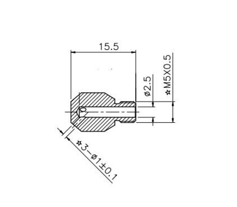 NOZZLE 3 HOLES FOR STEAM WAND 6MM RANCILIO SILVIA - GAGGIA - Image 3