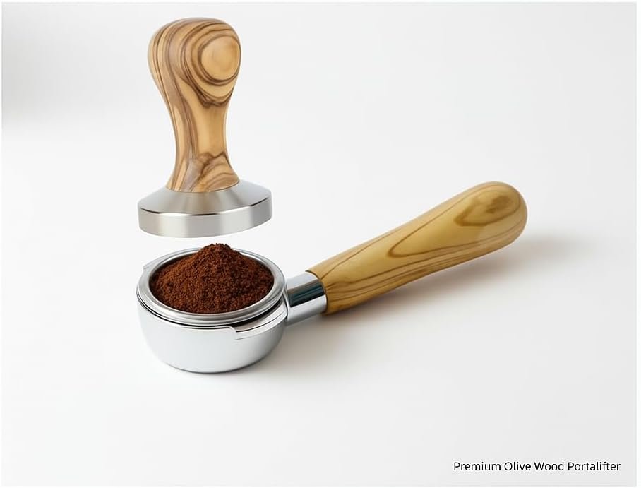 VIA CREMA PORTAFILTER HANDLE OLIVE WOOD M12 MADE IN ITALY - Image 3