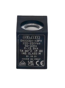 SOLENOID VALVE COIL "OLAB" V220/50HZ -5VA - WIDTH 22mm - HEIGHT 29.5mm - DEPTH 28.5mm - HOLE Ø 10mm