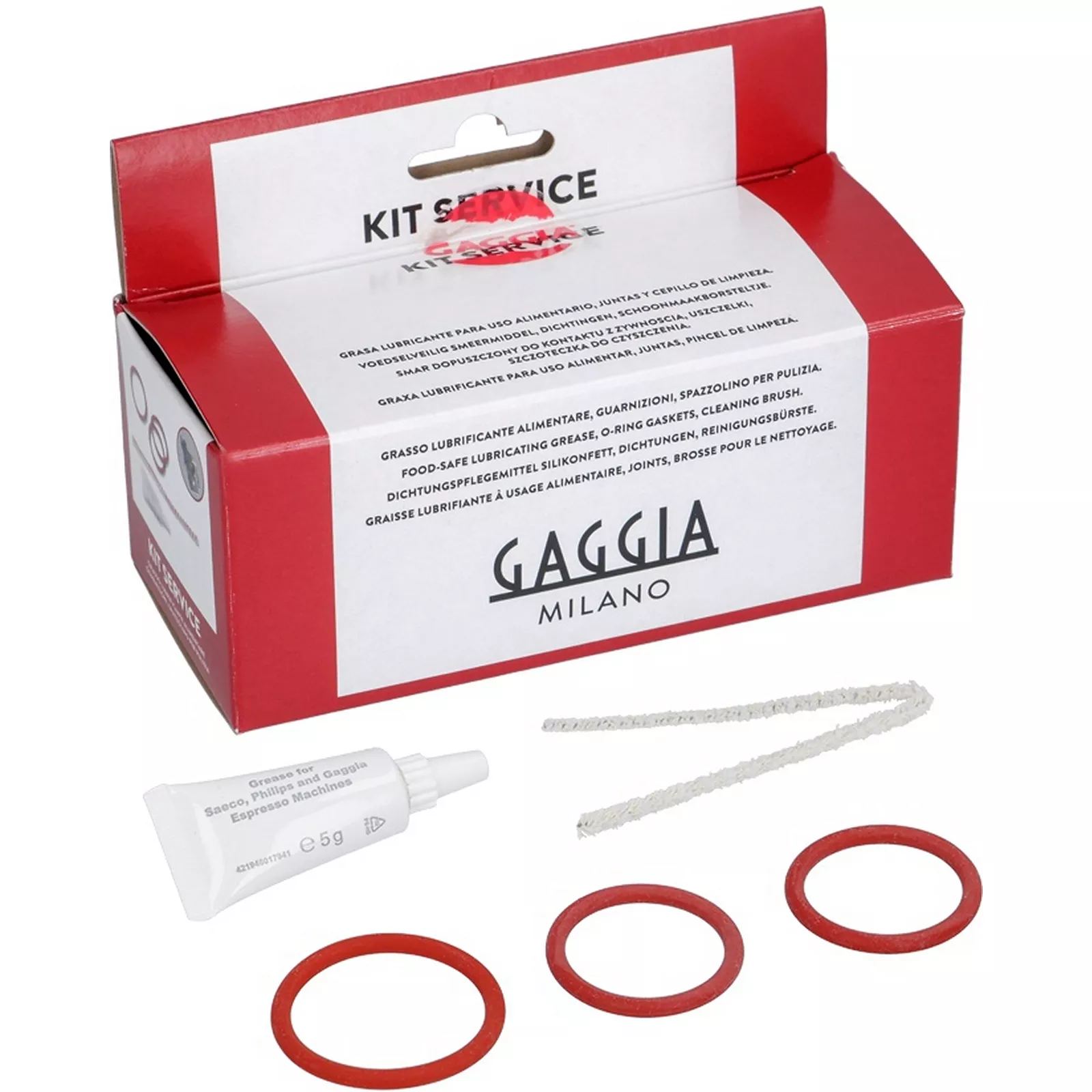 Gaggia 21001683 Bean to Cup Cleaning Service Kit - Lubricating Grease, 2 x o-Ring gaskets and Cleaning Brush